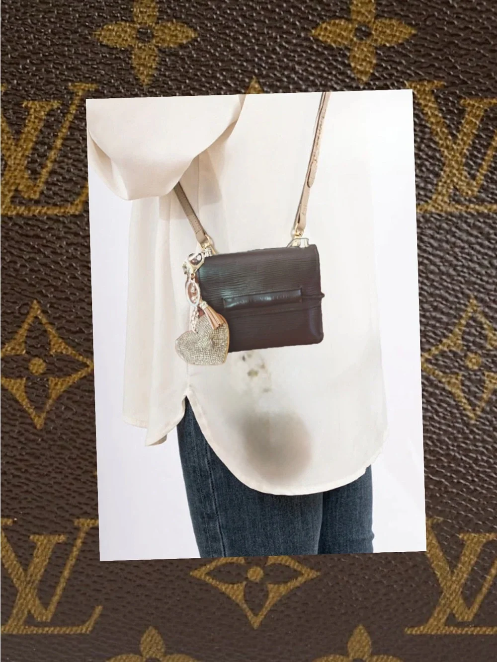 EGA Louis Vuitton Epi Portefeiulle Elastique Trifold Wallet Purse converted